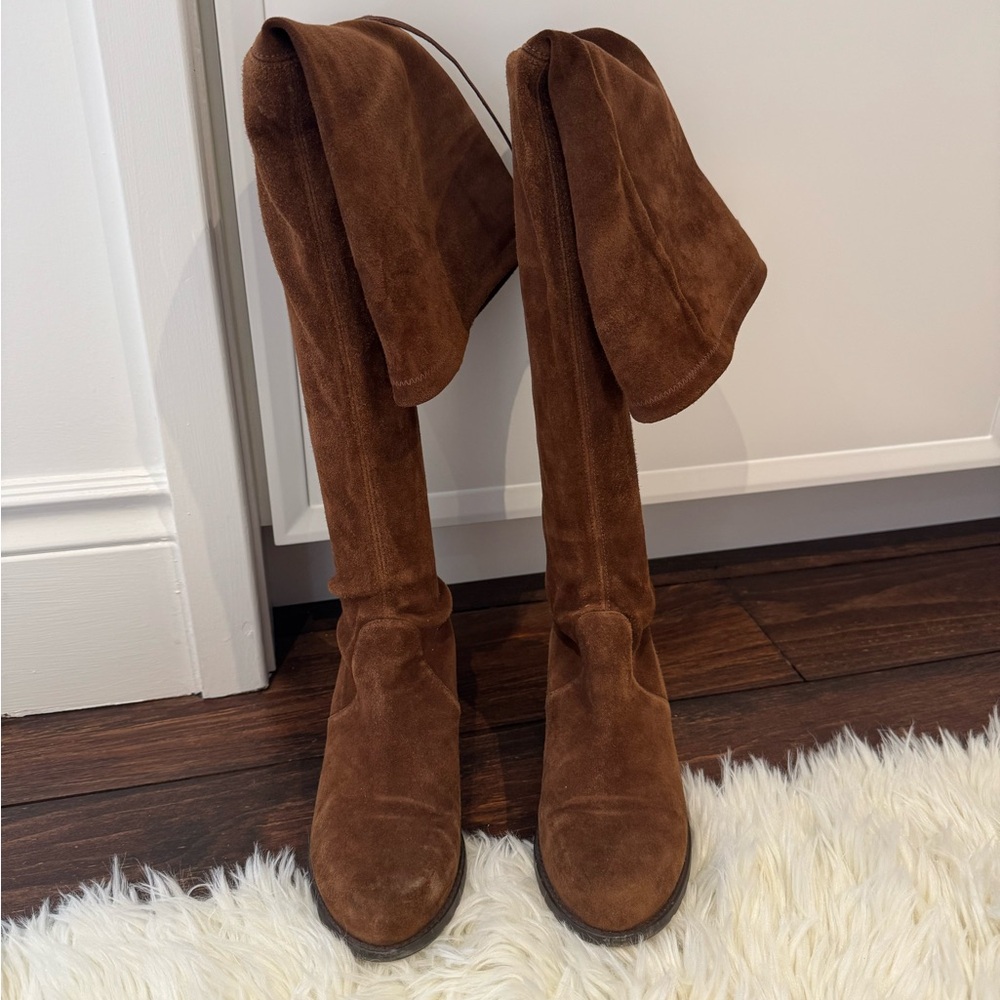 Stuart Weitzman Brown Suede Over-the-Knee Boots